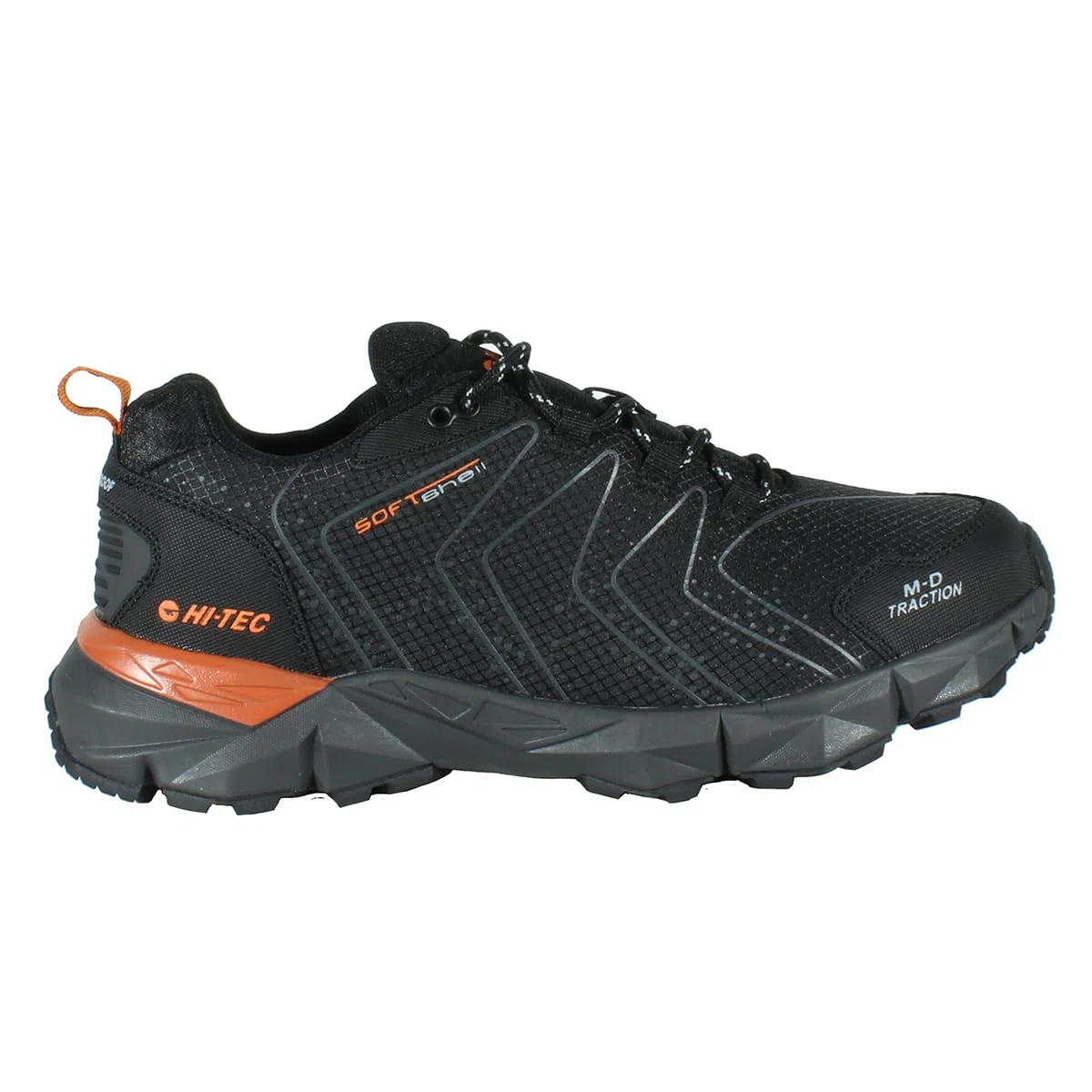 HI-TEC - Zapatillas Trekking Hombre Kinyeti WP | Zapatillas Montaña Hombre, Senderismo | Pies Secos con Membrana Impermeable, Tracción Óptima, Cómodas | Black/Orange Rust, 44
