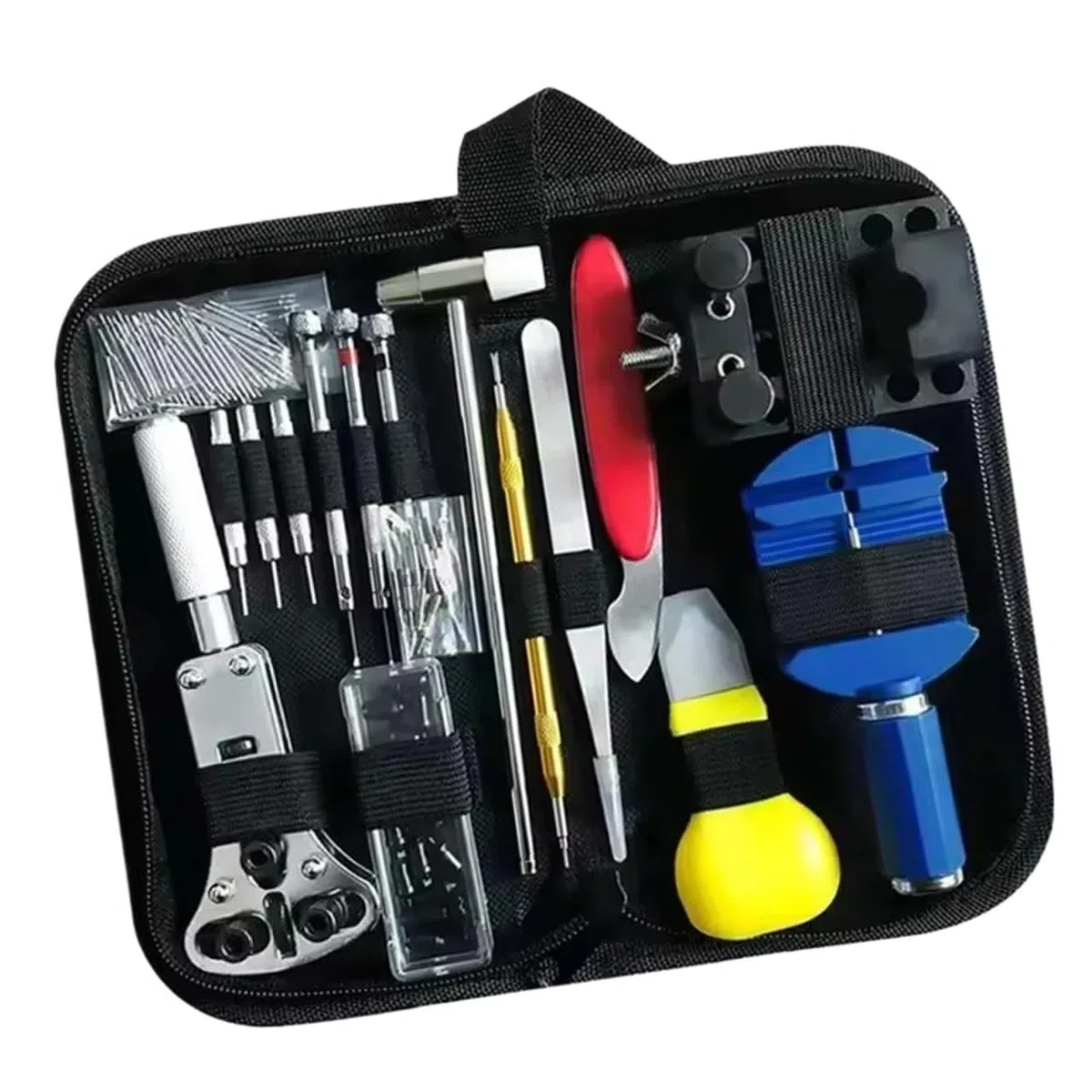Kit De Reparación De Relojes Kit de herramientas de reparación de abridor de reloj, reparación de caja de reloj, abridor de correa, bolsa de almacenamiento, destornillador, Kit de herramientas de repa