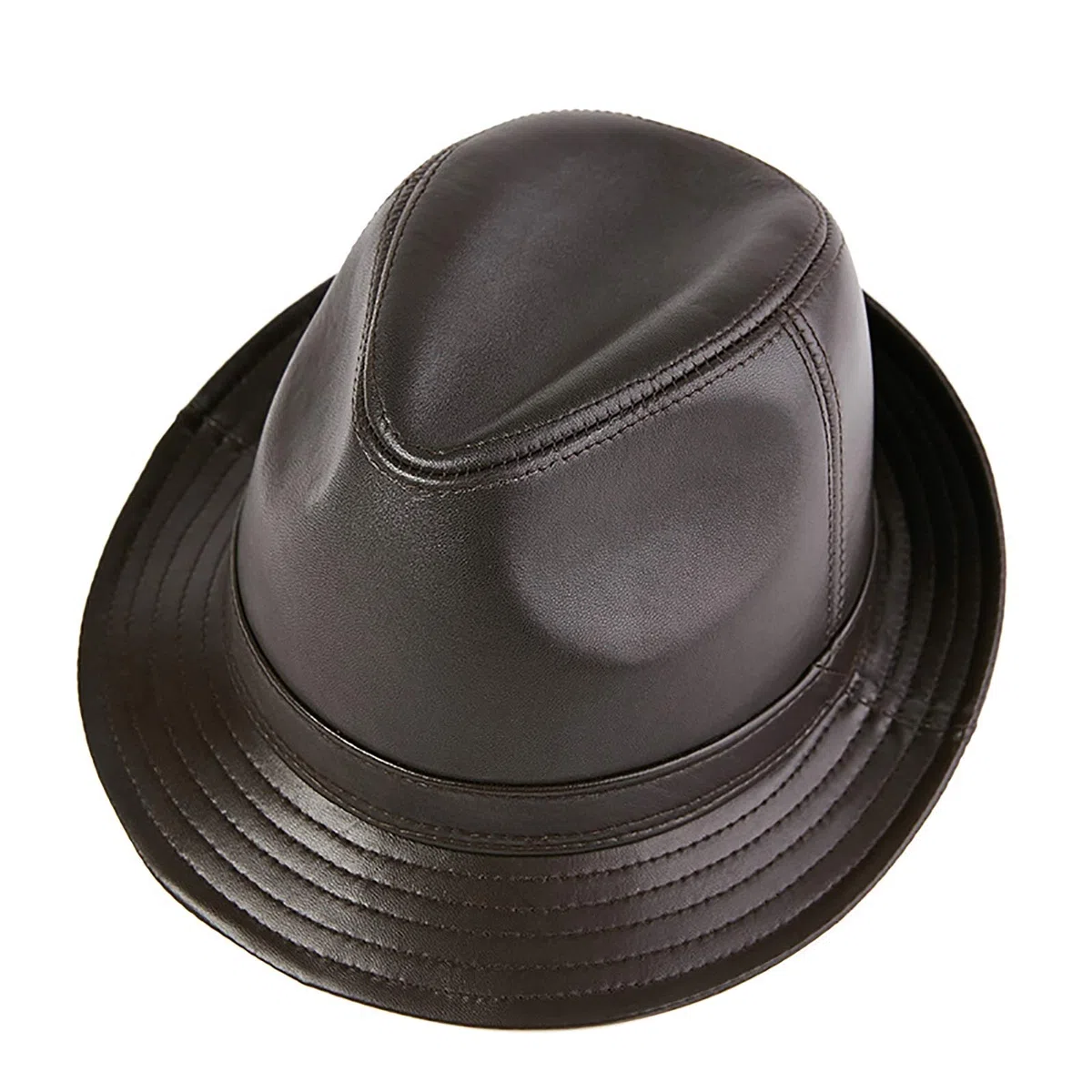 Sombreros de invierno, hombres piel de oveja sombrero de jazz invierno caliente clásico vintage fedora sombrero trilby taps 55-60 cm