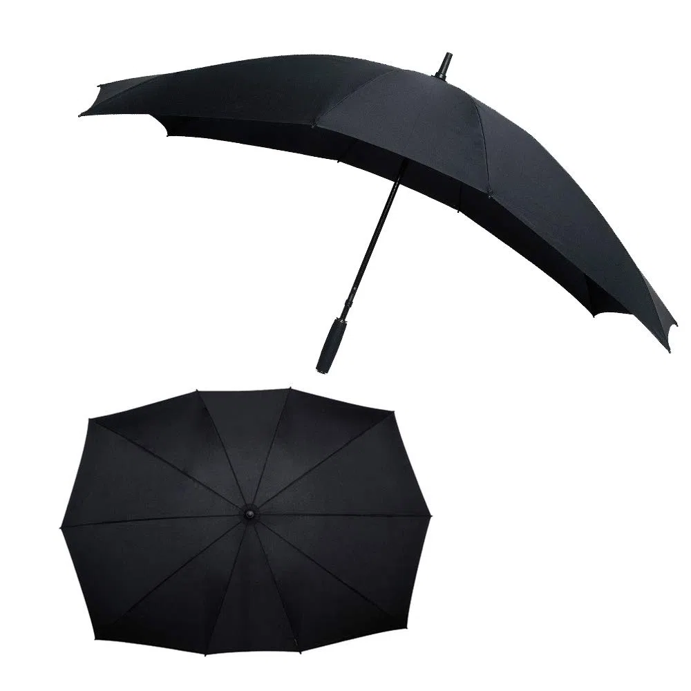 Le Monde du Paraguas FALCONETW3NOIR - Gran Paraguas derecho para dos personas, 140 cm de diámetro, color negro