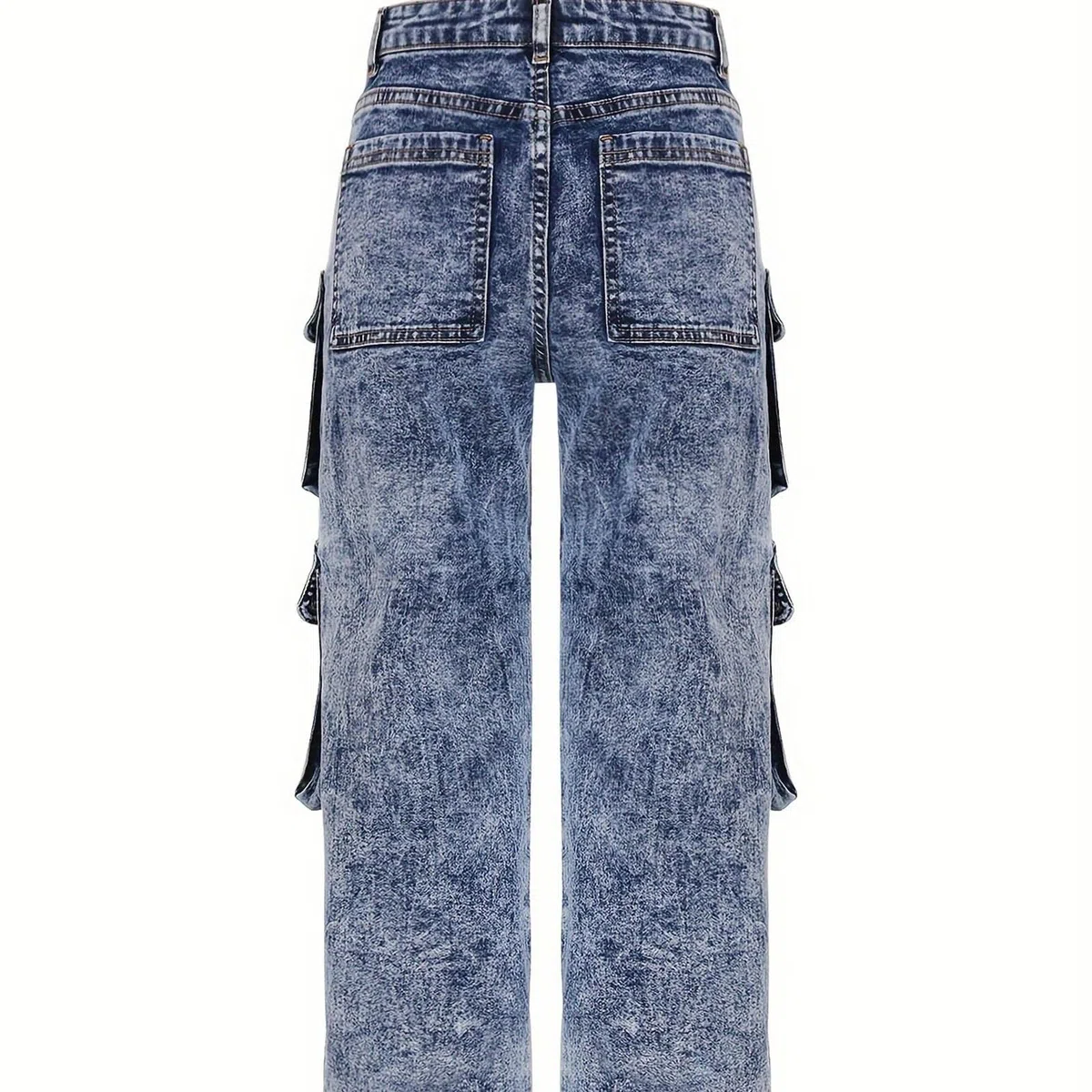 Genérico Vaqueros Niña 7-11 Años Wide Leg Rectos Pantalón Vaquero Adolescentes Chica Elasticos Cintura Alta Moda Hippies Jeans Pantalones Vaqueros de Trabajo Denim Largos Primavera 2026