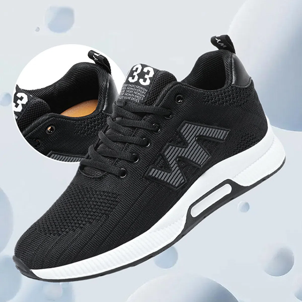 Generisch Par de zapatos de hombre con elevación, zapatillas casuales de malla, zapatillas deportivas ligeras y transpirables con cordones con tacón de elevación oculto para hombres, cm