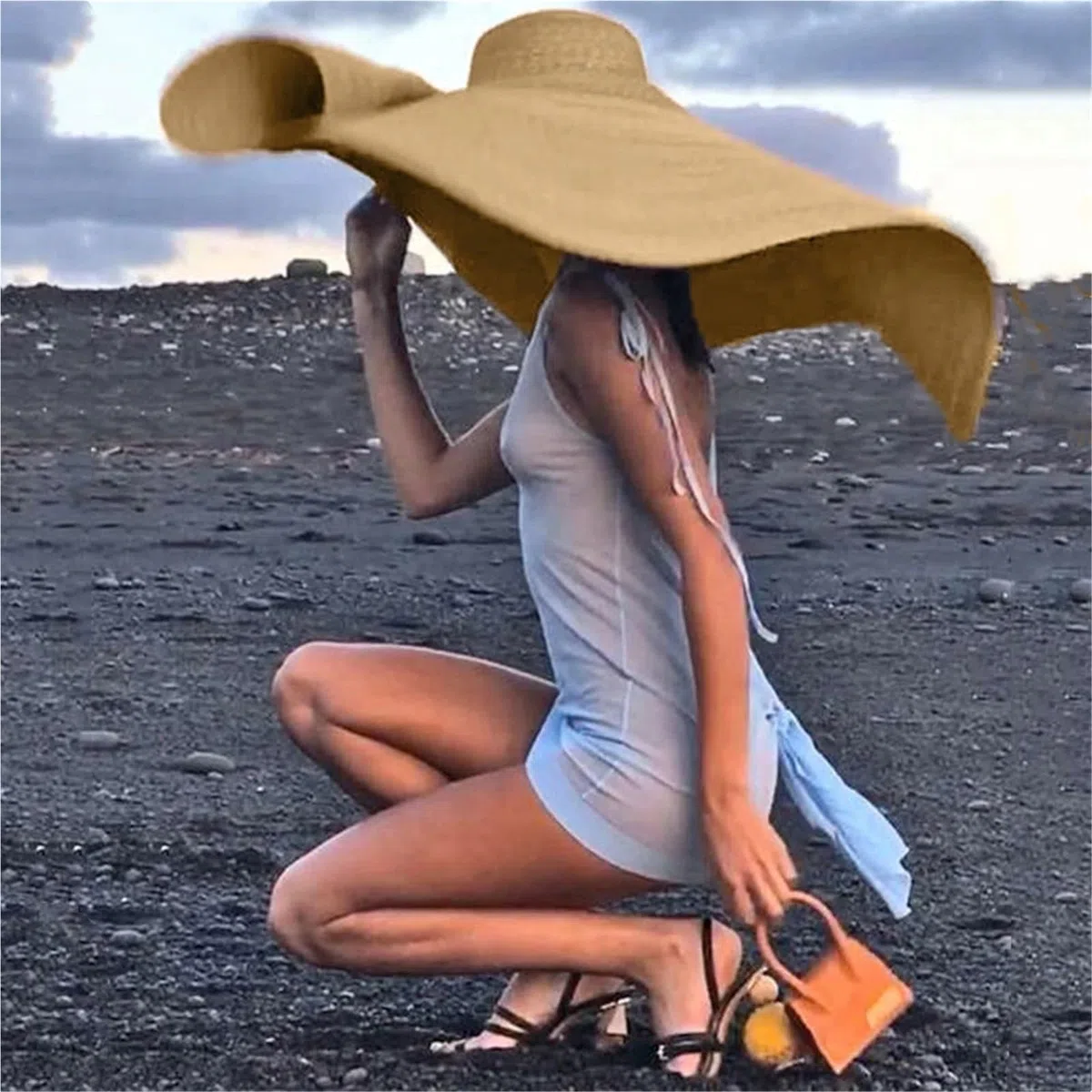 Sombrero de paja para el sol, protección de playa de verano, ala ancha, plegable, de gran tamaño, plegable, sombrero, sombrero, sombrero, sombrero, paja