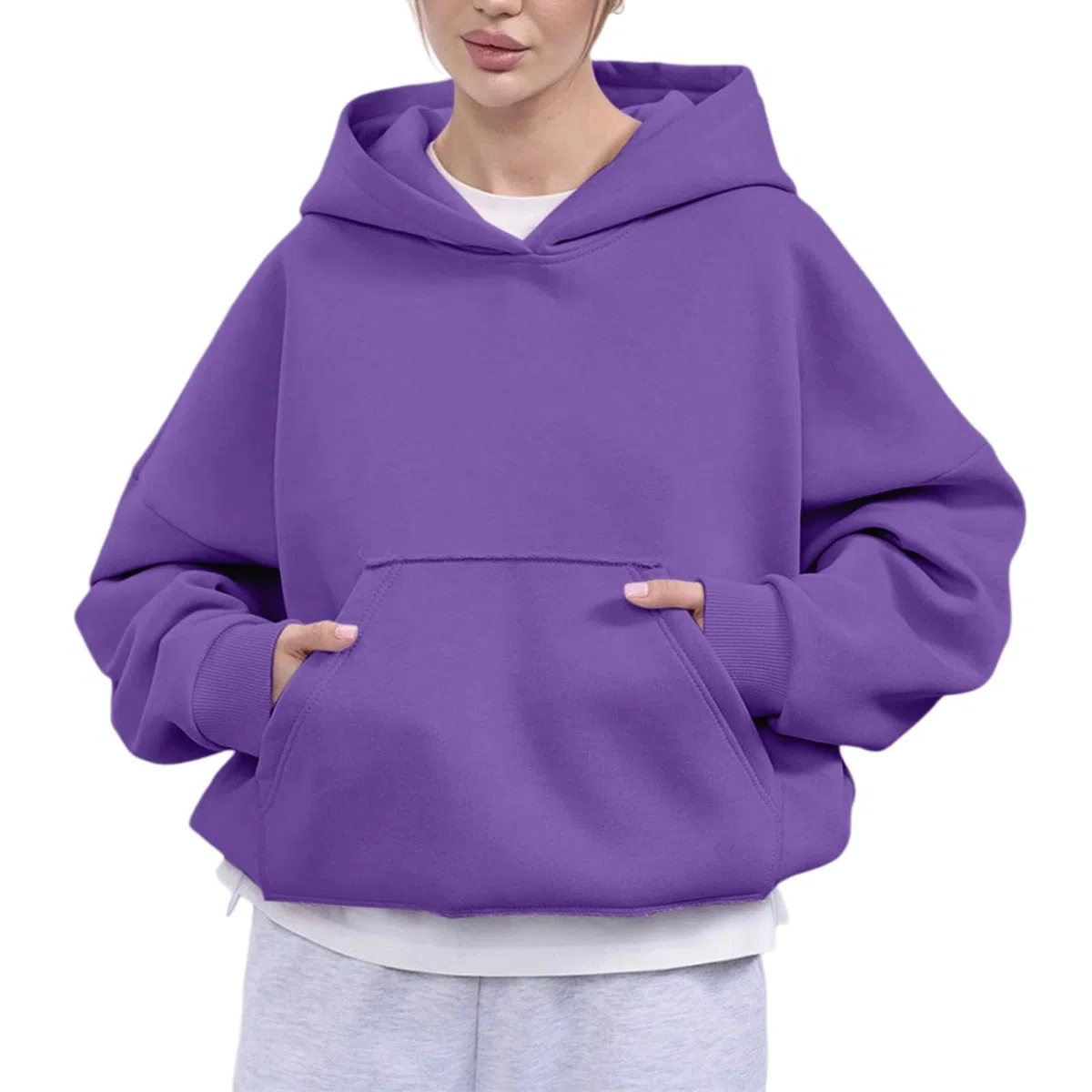 Sudaderas de mujer con capucha con cremallera chic holgada superior con