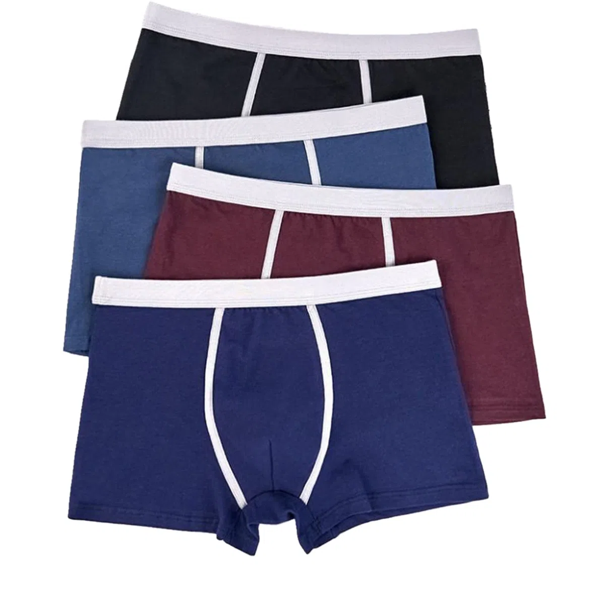 Calzoncillos Hombre Calzoncillos del Boxeador De Color De La Ropa Interior De Los Hombres De Algodón Puro Sin Costuras Laterales 4 Piezas