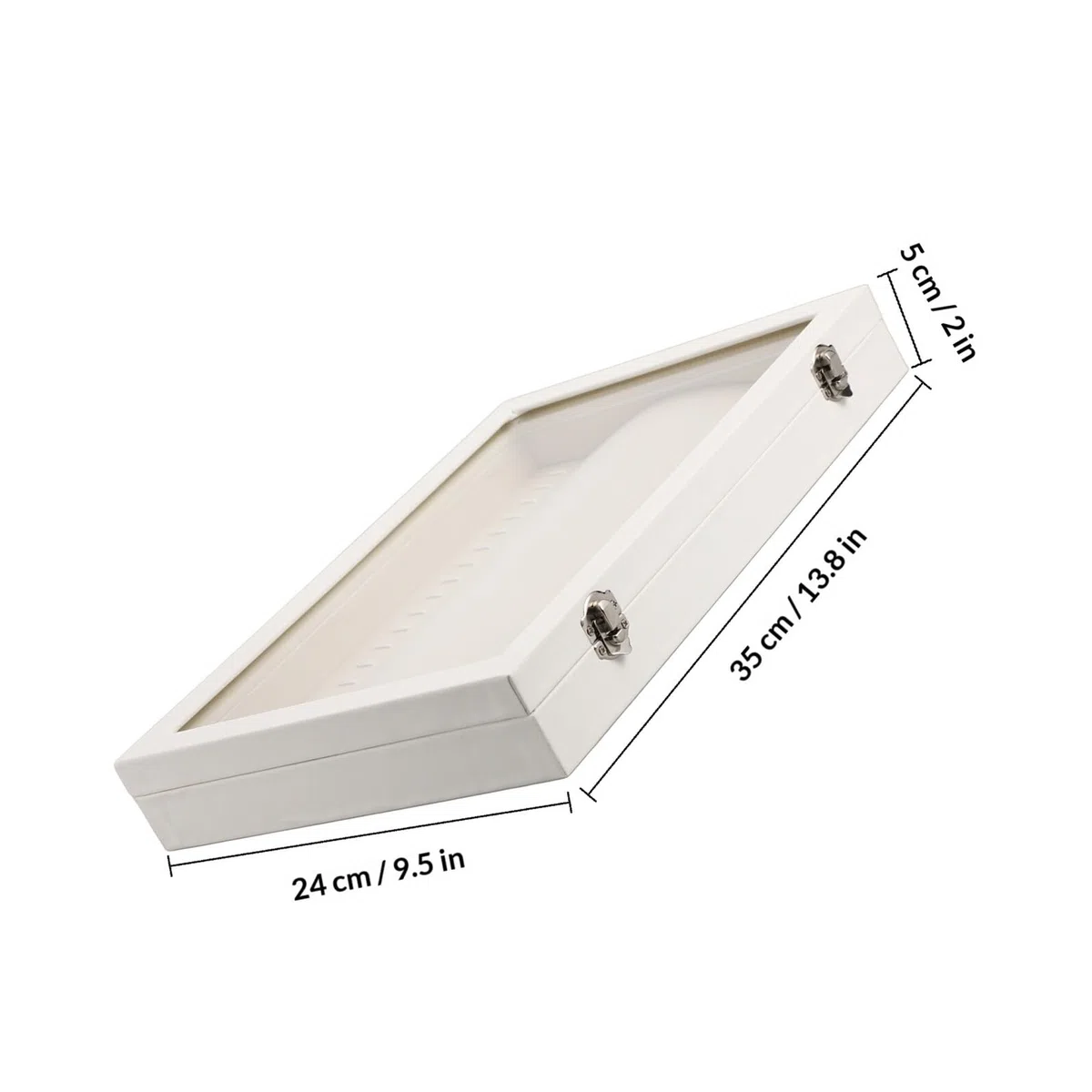 Genérico Bandeja Organizadora para Collares de Madera Tapa Transparente Caja para Cadenas y Estuche de Joyas Soporte para Collares Cierre Seguro Adecuado para Almacenamiento y