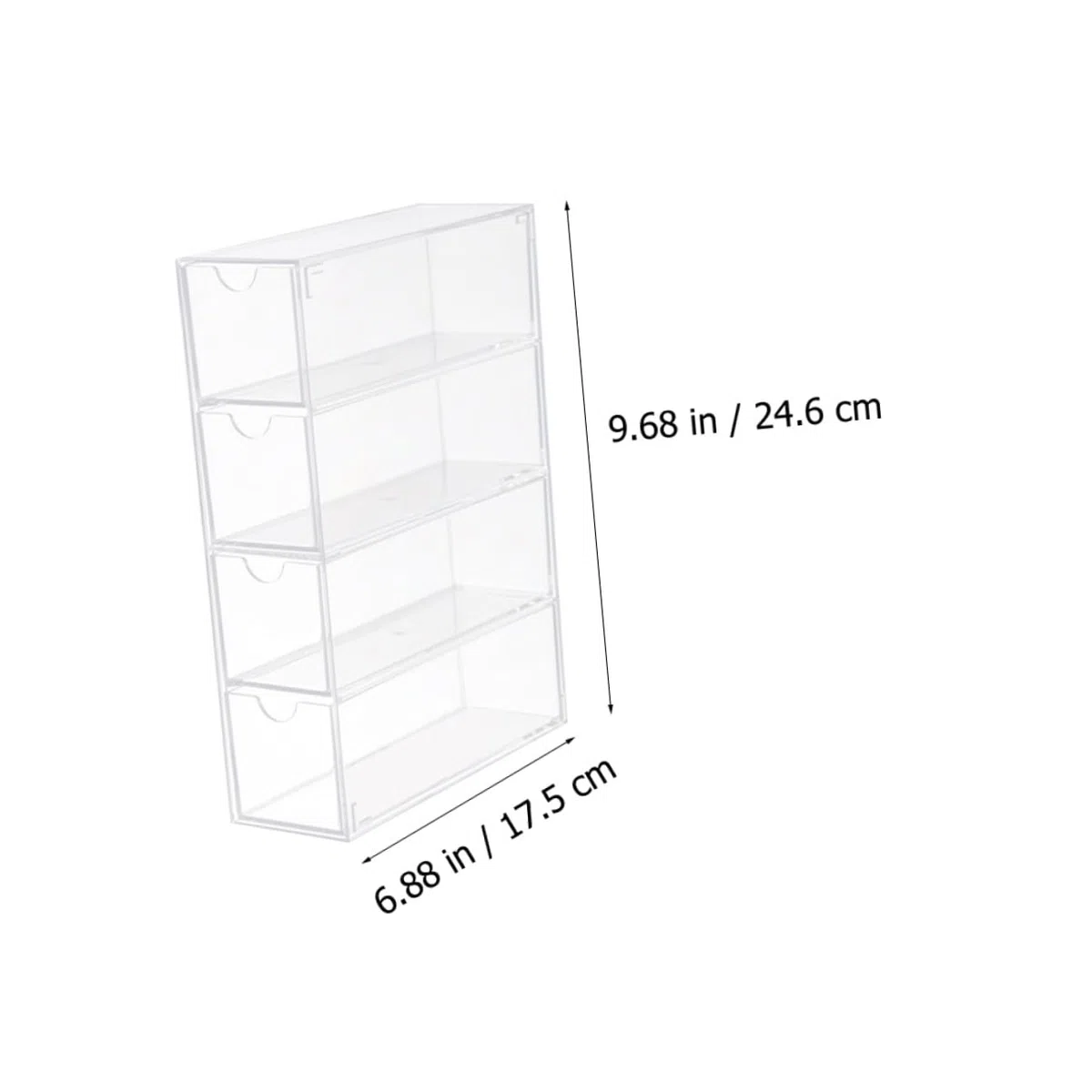 Estuche para Gafas de Sol y Graduadas de Acrílico Transparente Caja de Almacenamiento Multicapa 4 Cajones Set de 2 Unidades Organizador Compacto para Hogar y Ópticas