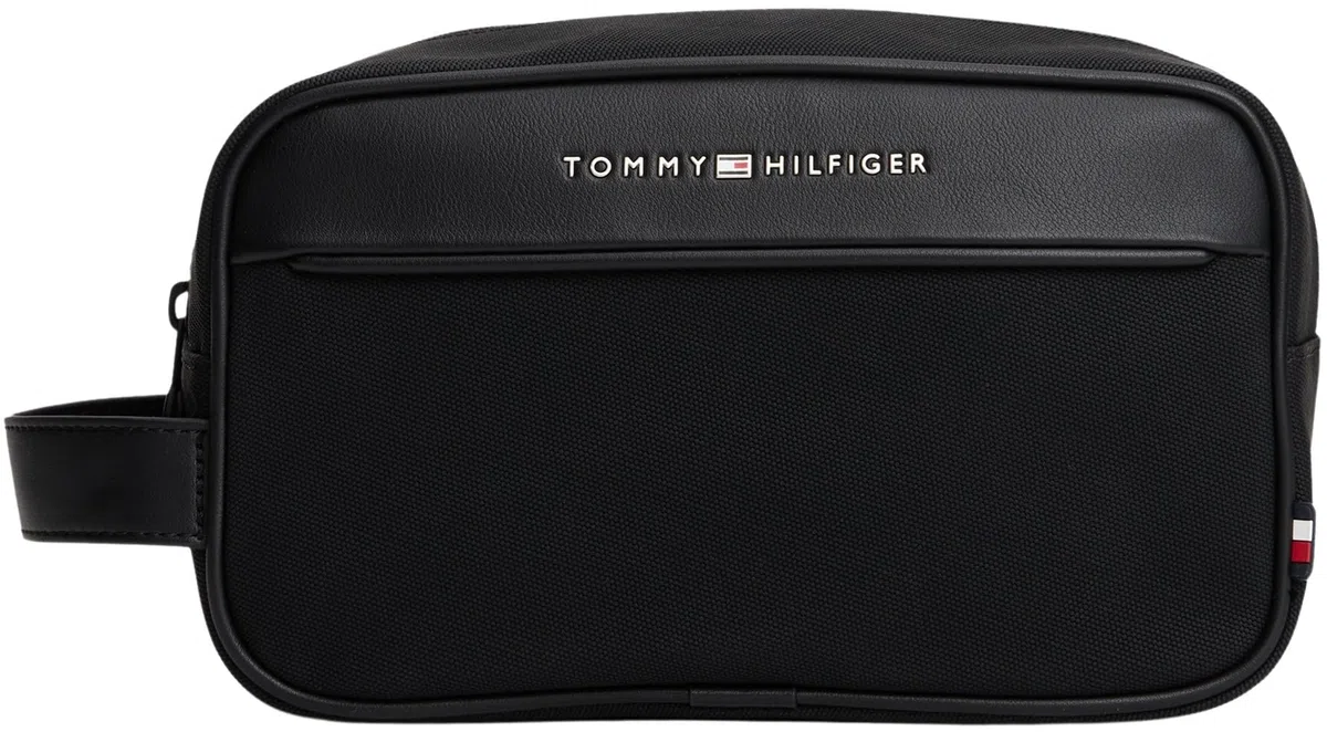 Tommy Hilfiger TH Foundation WASHBAG AM0AM13747 - Bolsa de Lavado para Hombre, Color Negro (Negro), Talla única