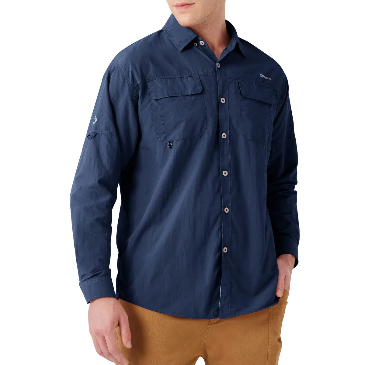 NAVISKIN Camisas de pesca con protección solar UPF 50+ para hombre, camisas de sol de manga larga para hombre, PFG senderismo, viajes, camping