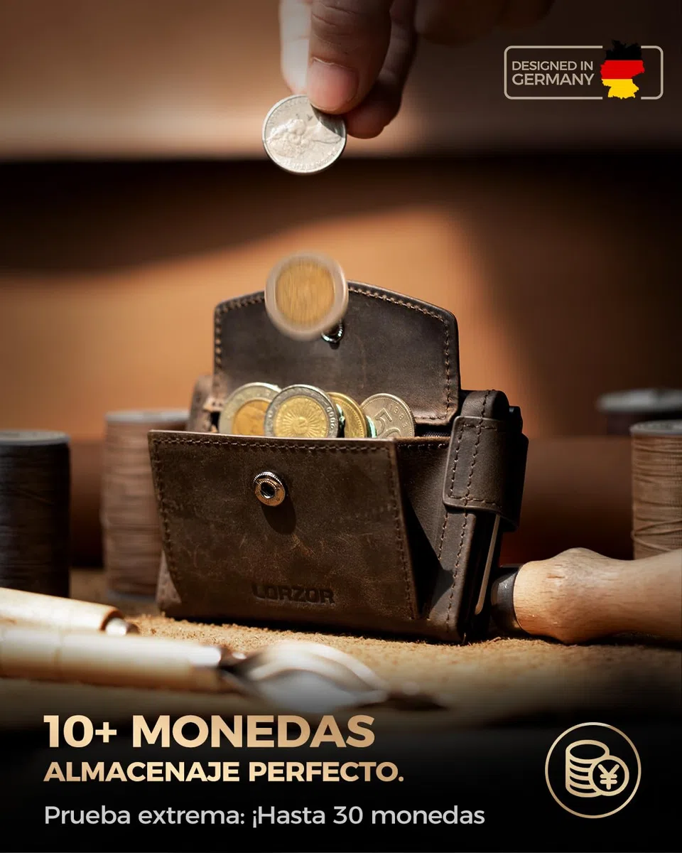 LORZOR Cartera Airtag Hombre Pequeñas con Monedero XXL, Billetera Hombre Piel con Cierre Magnético, Cartera Tarjetero Pop-up con Bloqueo RFID, Wallet Tres Pliegues Capacidad para 10 Tarjetas