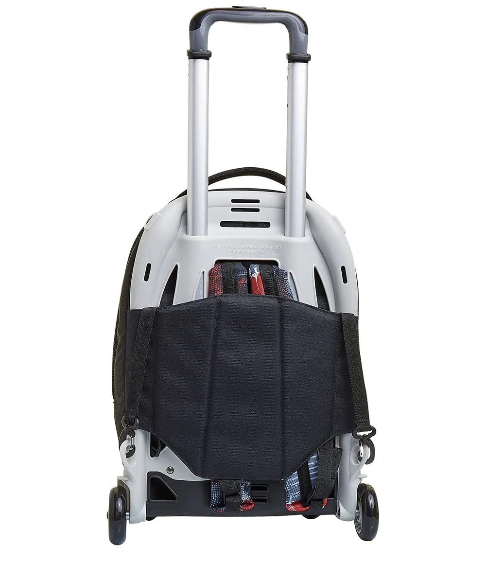 Seven Mochila con Ruedas TROLLEY NEW TECH WORLD, Negro - Mochila 3 en 1, Mochila Escolar con Carro - Bolso Escolar Niños, Niñas, Adolescentes - Bolsillo Frontal con Cremallera