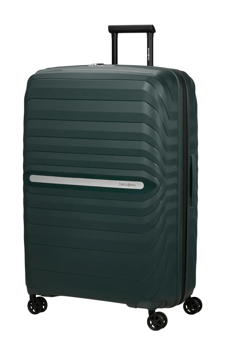 Samsonite Neo Flux - Spinner XL, Maleta expandible, 81 cm, 130/145 L, Verde Jungla (Jungle Green)