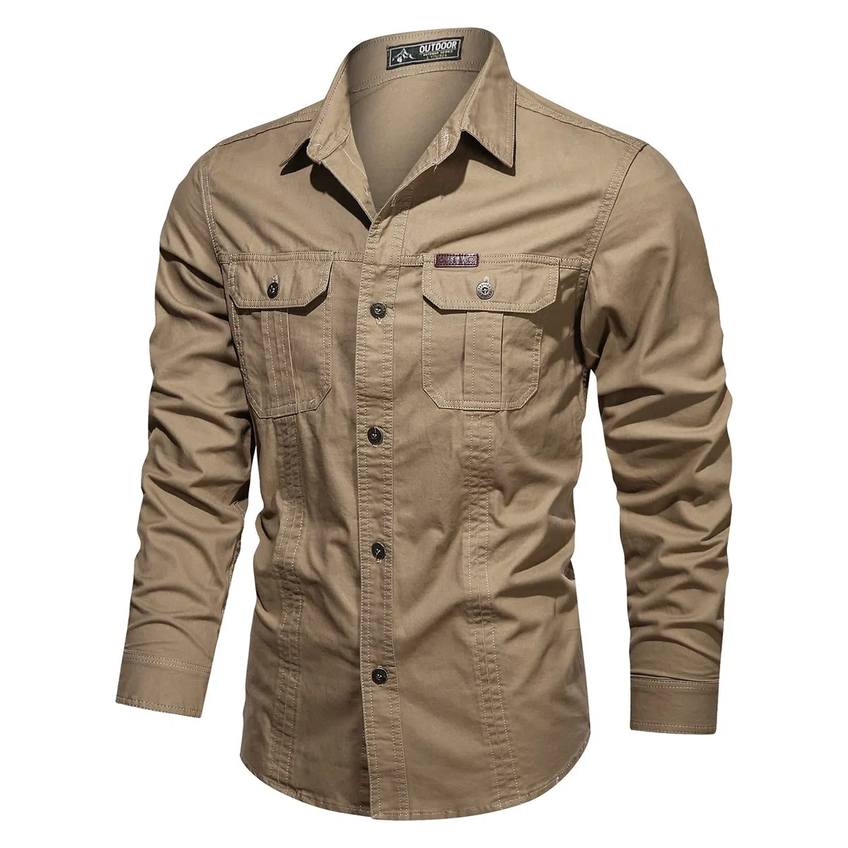 Camisas para hombre de manga larga, camisa de trabajo táctica, camisa táctica con botones, ligera de trekking, aspecto militar, camisa de trabajo, camiseta de trabajo, camiseta de manga larga,