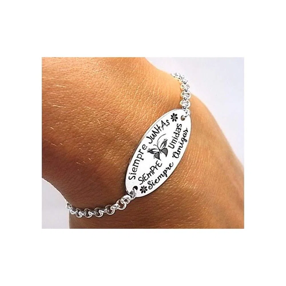 Pulsera para Amigas en Plata de Ley Siempre Juntas para Esa Mujer Especial Que está en los Mejores y en los peores Momentos