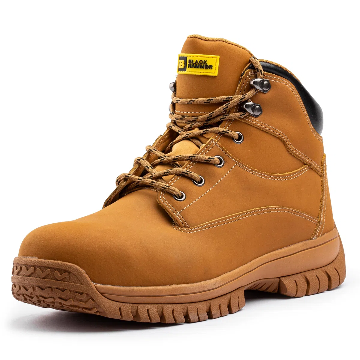 BLACK HAMMER Botas Seguridad para Hombre, Puntera de Acero, Antideslizantes, Piel de Ante, S3 SRC, Adecuado para Lugares de Trabajo y Almacenes, Calzado de Trabajo Ligero y Elegante Ryder (43 EU)