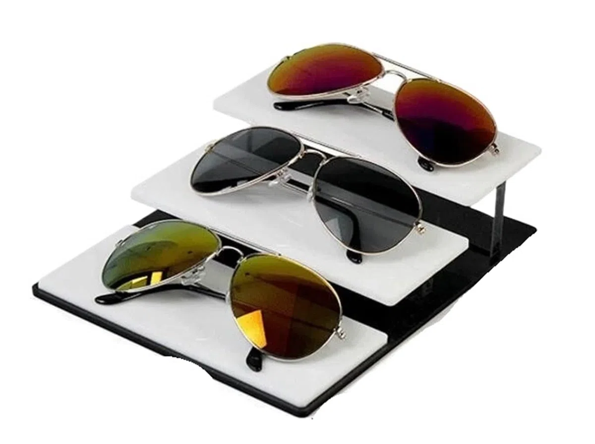Organizador para Gafas De Sol Estante de exhibición for Gafas de Sol, Soporte de Muestra for joyería, Soporte for Pulsera de Escritorio, escaparate de Collares(Three Tiers)