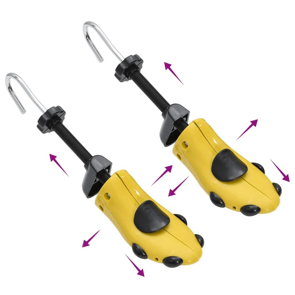 Horma de zapatos con calzador amarillo de plástico UE 34-37, expansor de zapatos para mujer, tensor de botas para estirar, moldear y cuidar zapatos deportivos y zapatos de ocio
