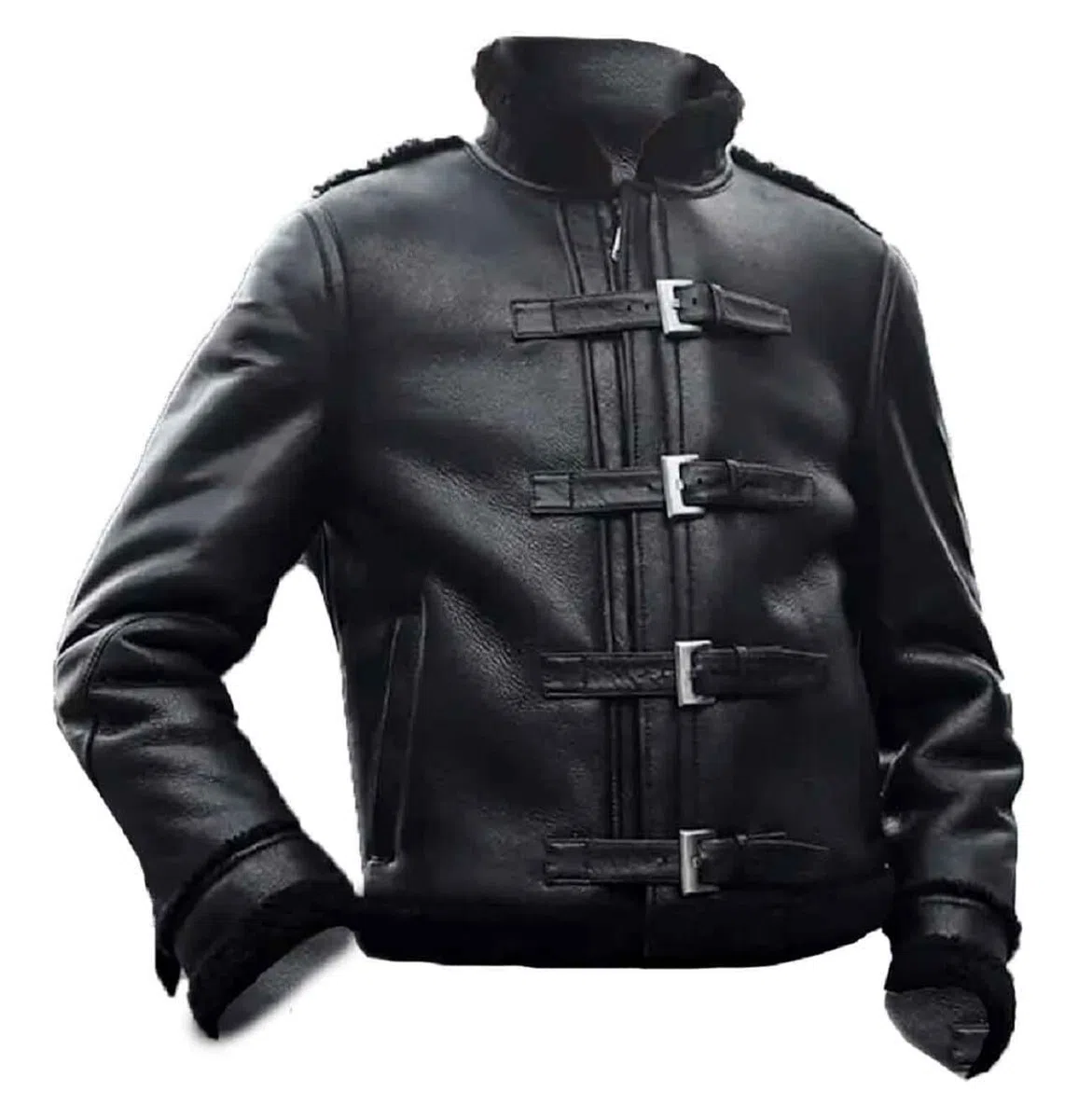 Chaqueta bomber B3 de cuero de primera calidad para hombre con forro de piel sintética de oveja