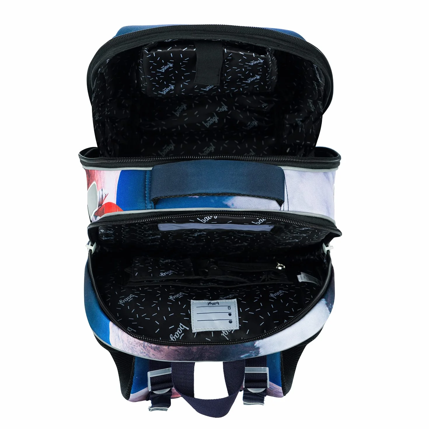 Baagl Shelly - Juego de 3 mochilas escolares para niños a partir de 1ª clase, mochila ergonómica para escuela primaria con correa para el pecho, Space Shuttle, Juego de mochila escolar