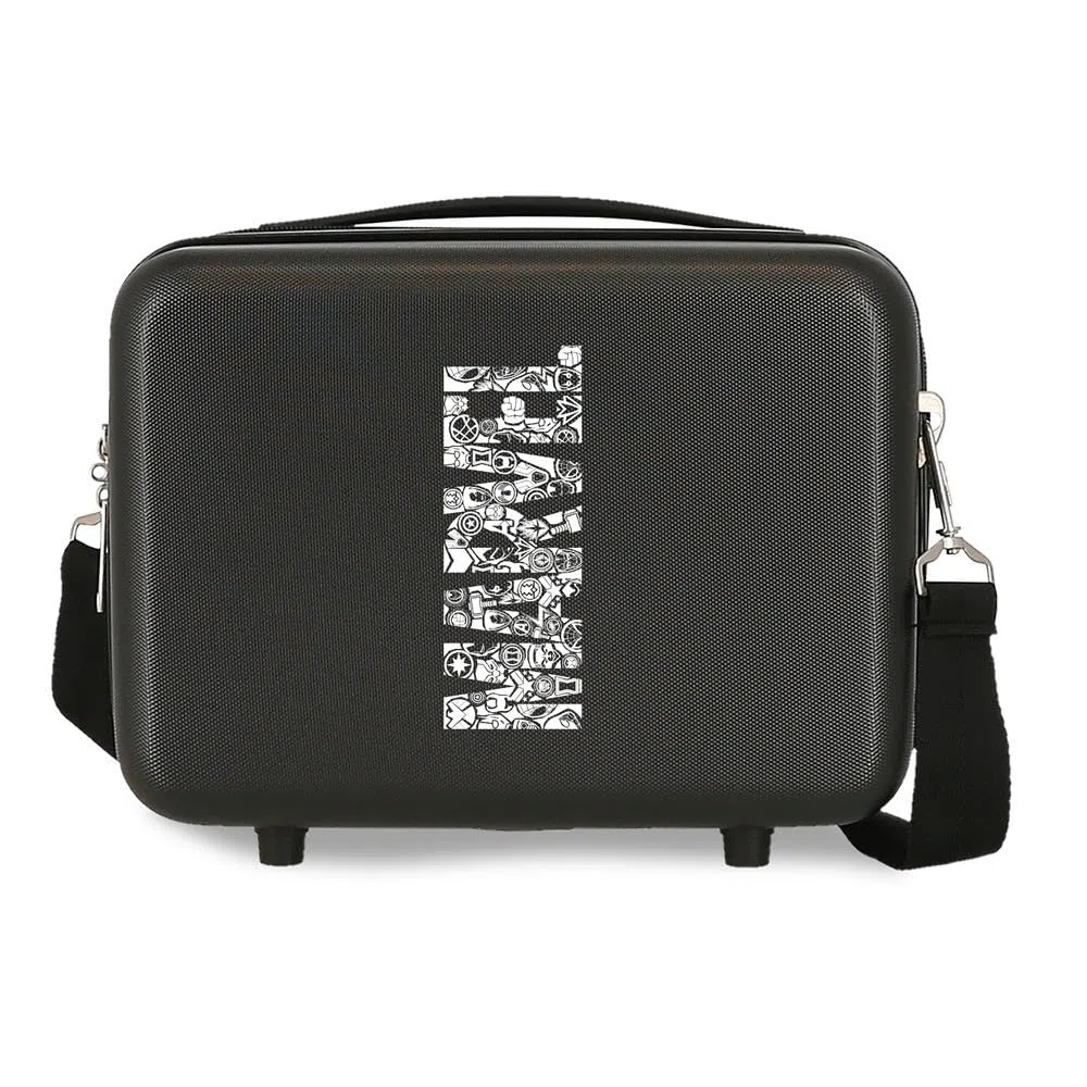 Marvel Heroes Logo Neceser Adaptable Negro 29x21x15 cms Rígido ABS 9,14L 0,8 kgs