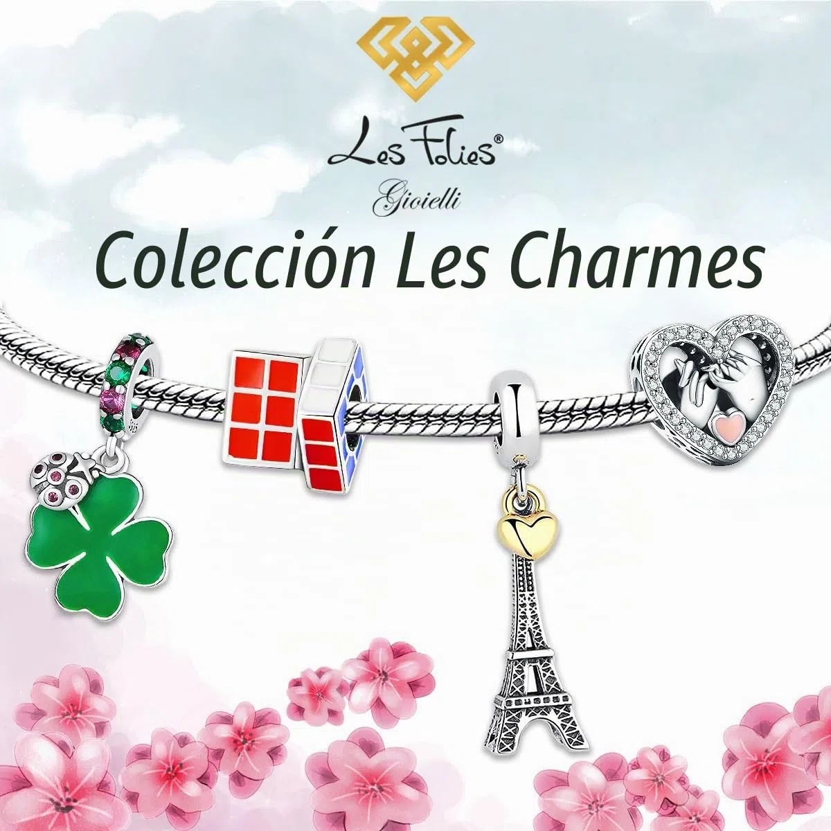Charm del Zodíaco: Peces de plata 925 - Les Folies (Modelo Pandora)