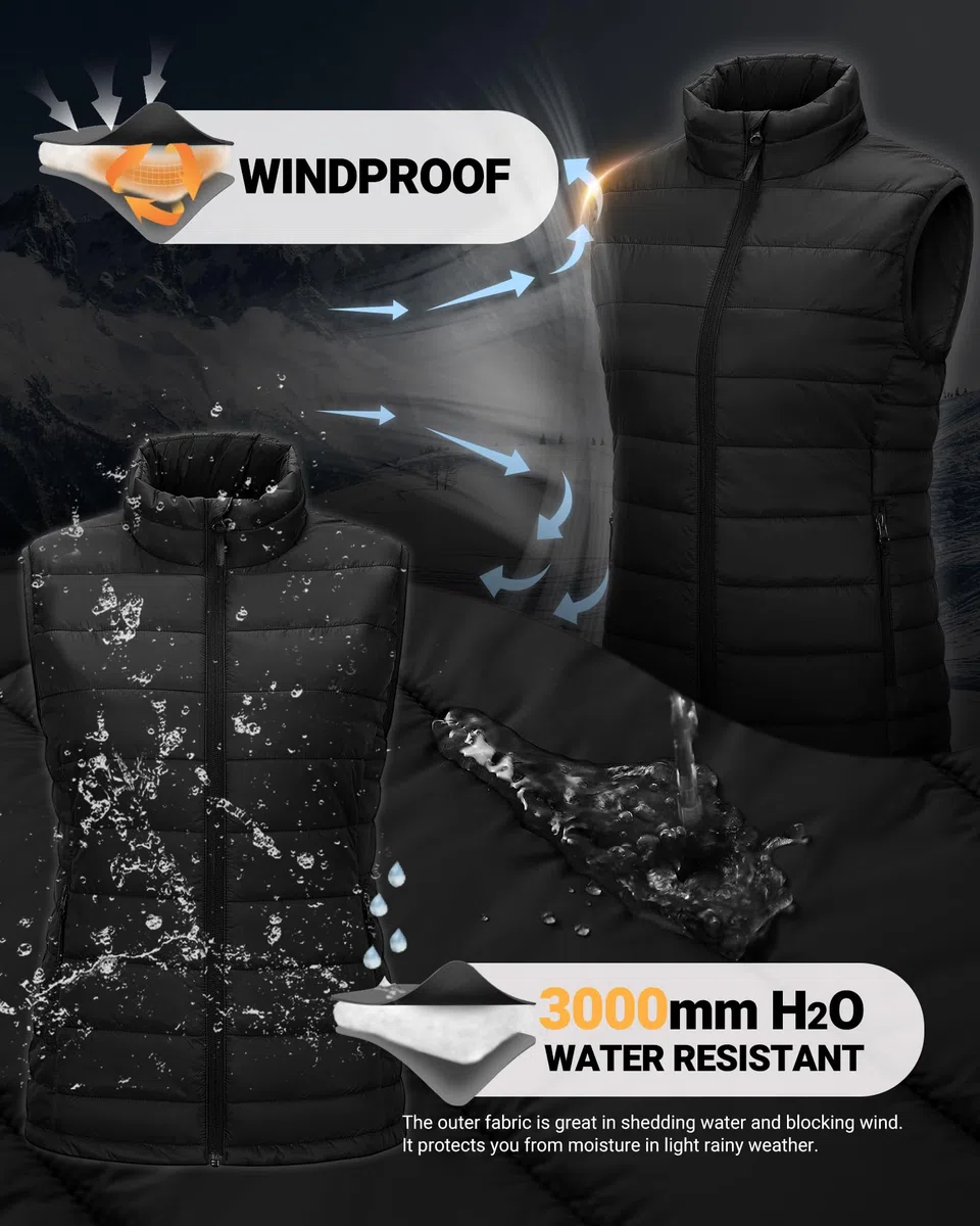 Outdoor Ventures Chaleco acolchado para mujer, chaleco de entretiempo plegable, chaleco deportivo híbrido con forro para mujer, cálido, chaleco de ciclismo con cuello alto para senderismo, camping