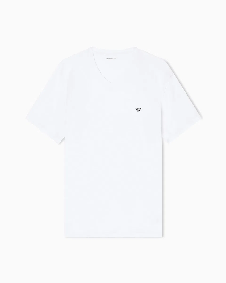 Emporio Armani Essential Cotton T-Shirt Camiseta con Cuello en V Hombre (Pack de 1)