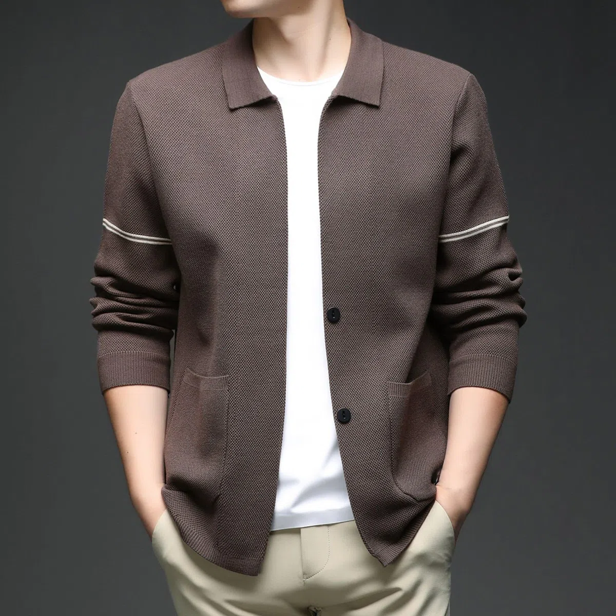 Jersey Hombre CáRdigan Chaqueta De Punto Suéter Largo Hombre Manga Larga Cárdigan Abrigo Prenda Exterior Punto Informal Tejido Cómodo Diseño Moderno Uso Diario
