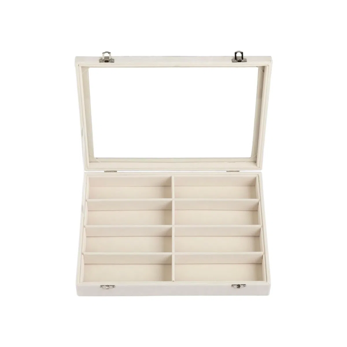 Organizador Gafas Organizador De Gafas Terciopelo con 8 Ranuras For Sol Estuche(Beige,with Lid)