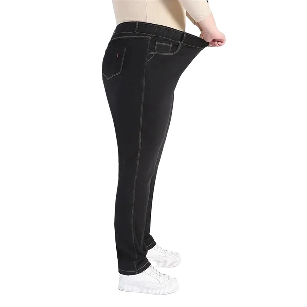 Jeans Mujer Pantalones Vaqueros elásticos Negros for Mujer, Talla 9XL, Holgados, de Talla Grande, for niña