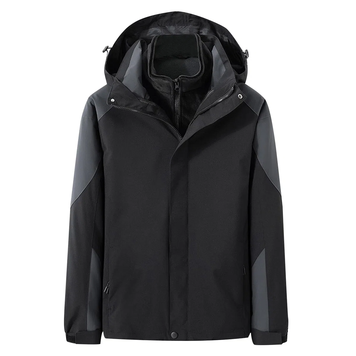 Chaqueta de lluvia para hombre, impermeable, cortavientos, compacta, plegable, ligera, chaqueta de ocio, cortavientos resistente, ideal para ciclismo y senderismo, Negro , XXXL