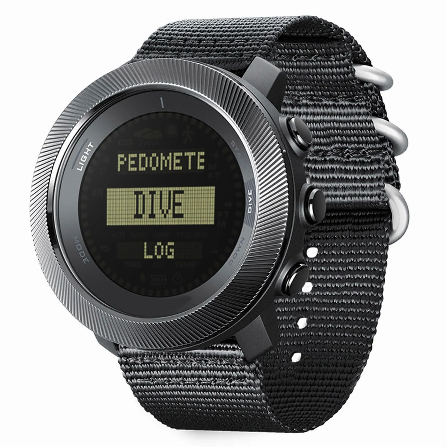 Fockety Reloj de Buceo, Reloj Deportivo para Exteriores a Prueba de Lluvia de 100 M con Retroiluminación LED, Brújula, Barómetro, Termómetro, Altímetro, Reloj Militar para Hombres,