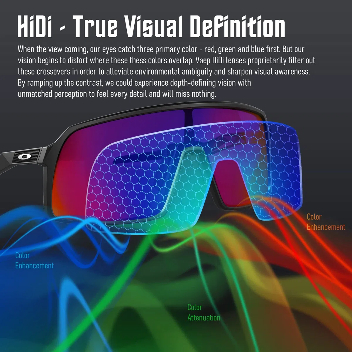 Vaep Lentes de repuesto polarizados para gafas de sol Costa Del Mar Switchfoot - titanio plateado