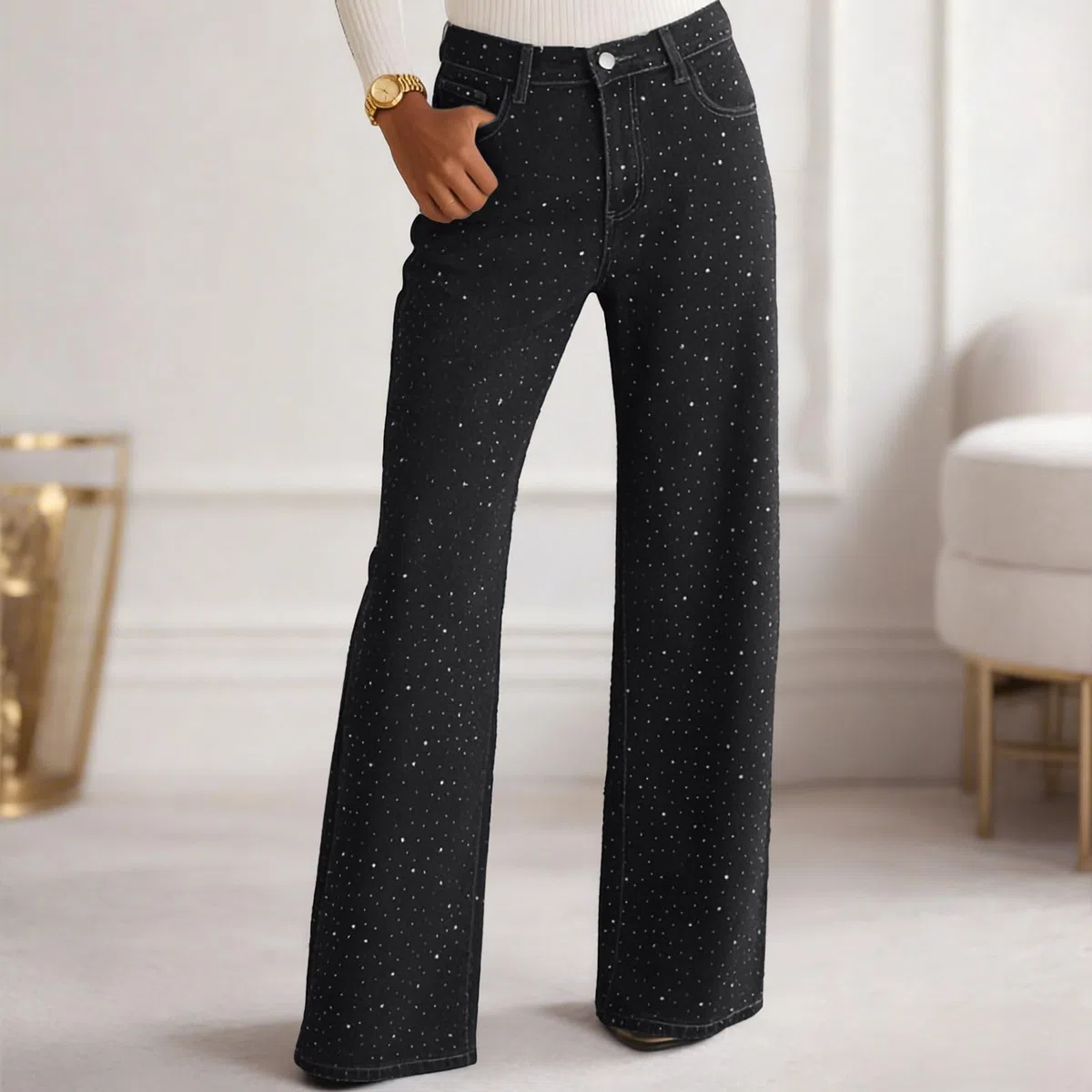 Baggy Jeans Mujer Vaquerosmujer Verano Anchos Elasticos Vaqueros con Bolsillo Pierna Recta Cintura Alta Pantalon Vaquerorectos Pantalone para Mujer Pantalon Vaquero