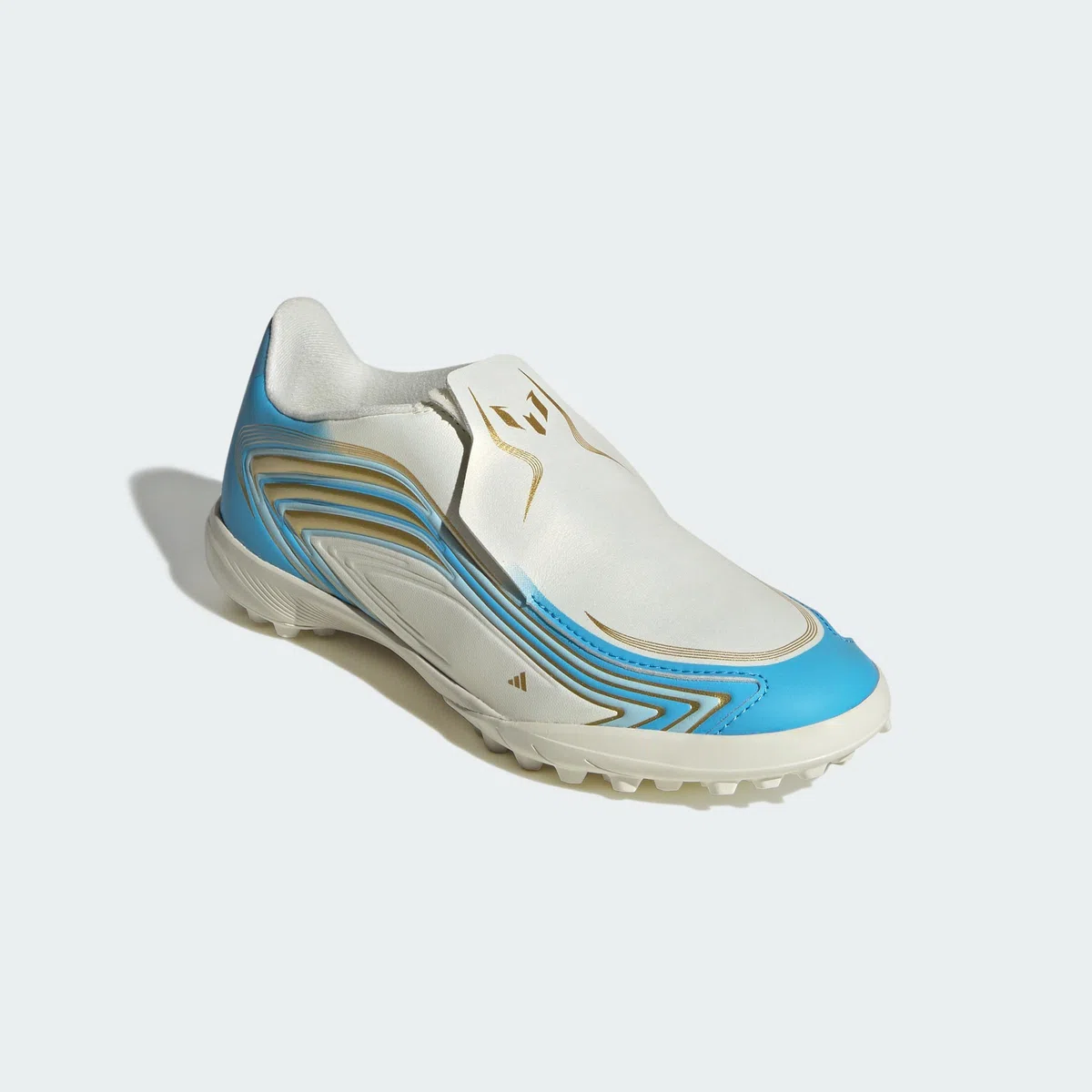 adidas Tenis de fútbol Unisex para niños F50 Messi League sin Cordones