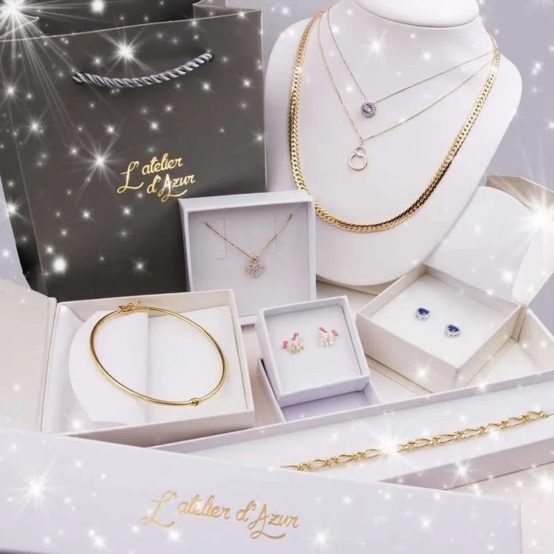 L'Atelier d'Azur – Pulsera infantil de oro amarillo con unicornio lacado.