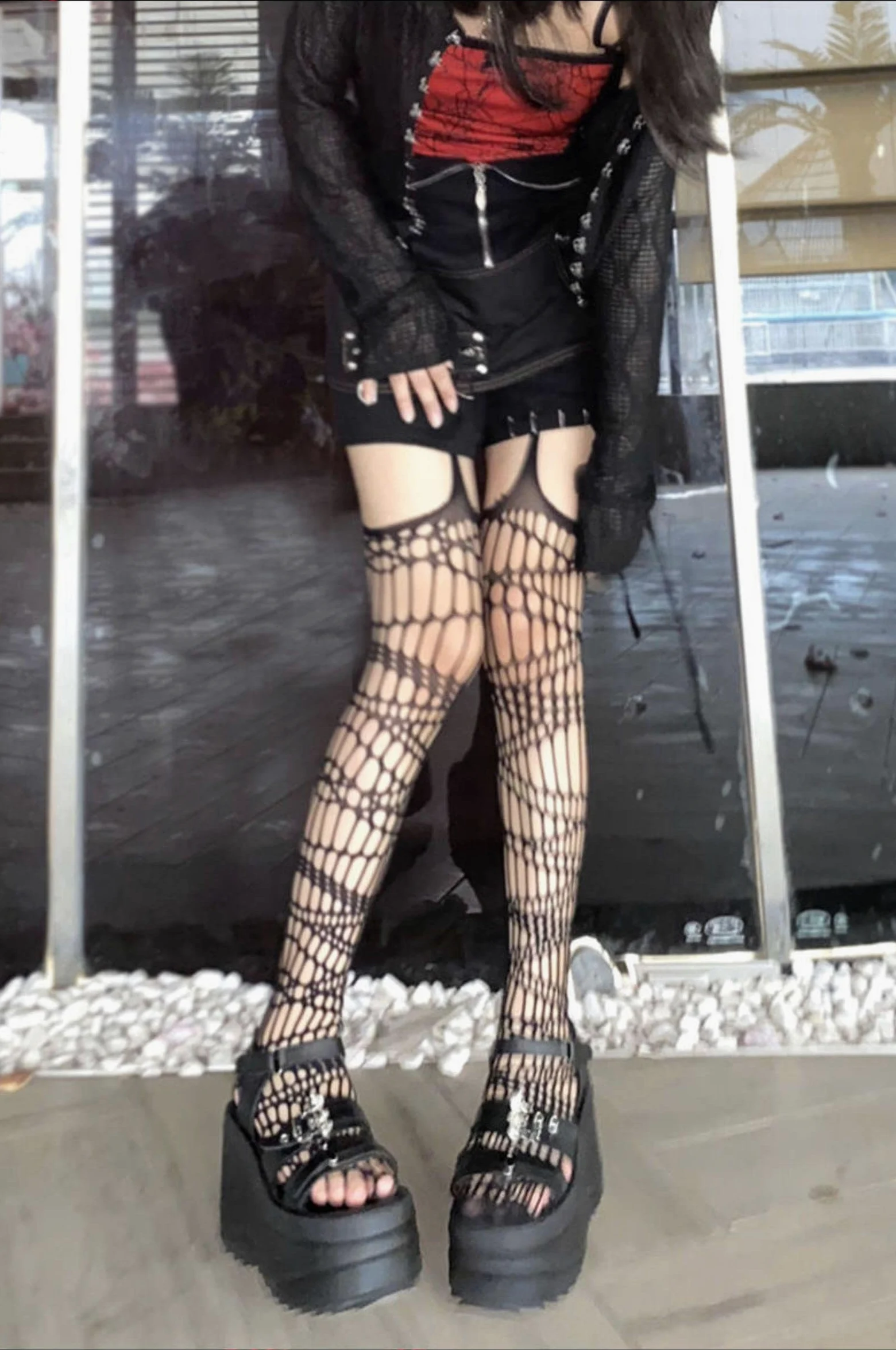 Medias sexys largas y oscuras, Medias de Rejilla sexys para Mujer, Medias de Malla, lencería, Ligas Altas hasta el Muslo, Medias (24 Pantimedias, Talla única)