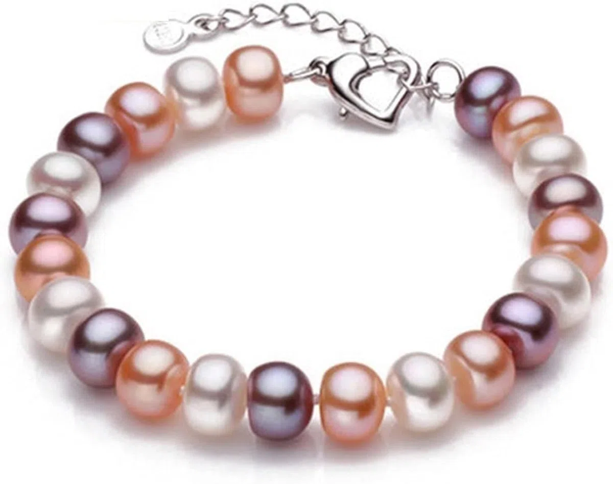 Pulseras de cadena con brazalete, pulsera elástica de perlas, pulsera elástica de perlas, pulsera de perlas naturales reales for mujeres, joyería de perlas de agua dulce, pulseras y brazaletes hechos