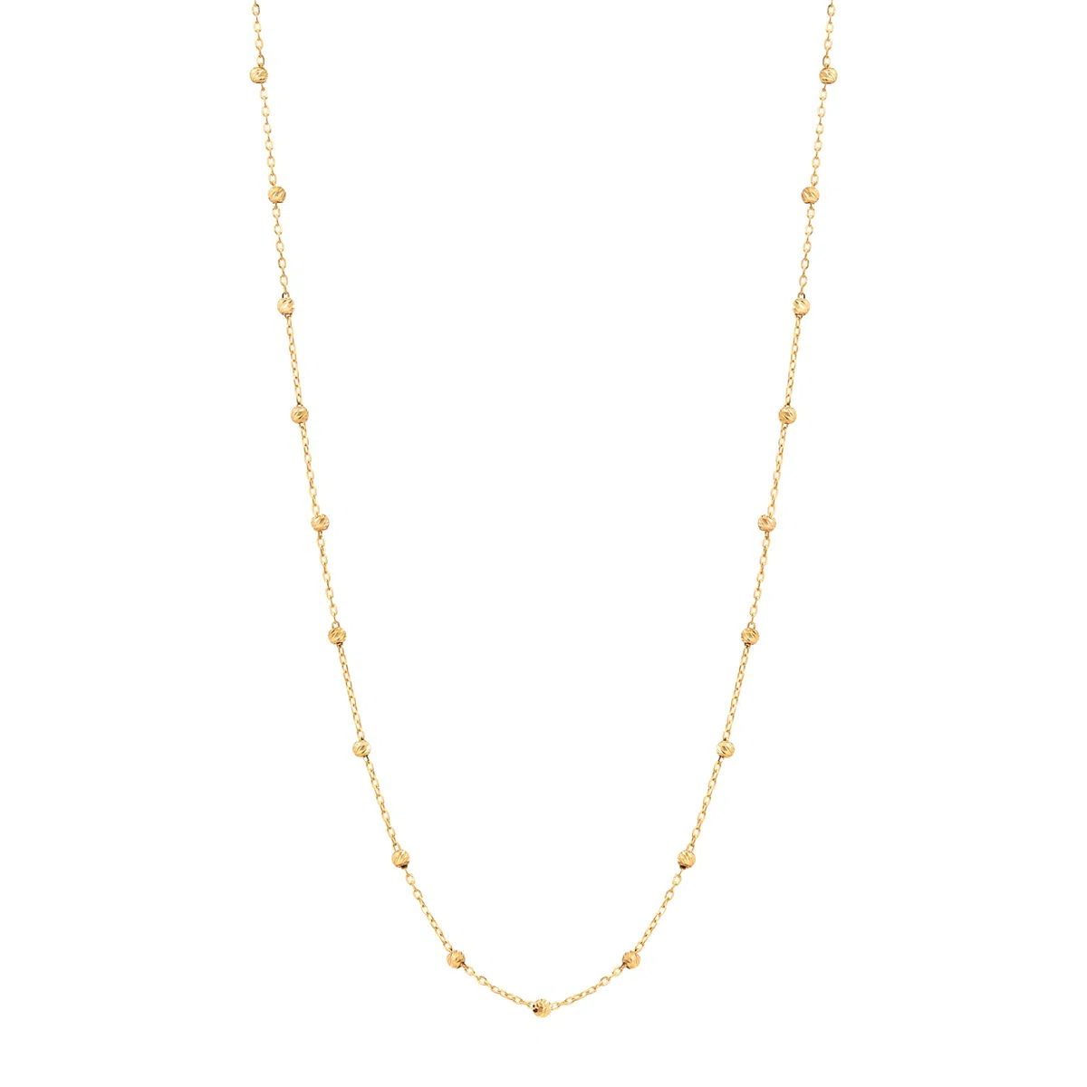Collar para mujer de oro amarillo de 18 quilates,2.24 gr, cadena elegante con pequeñas perlas – para cualquier ocasión – Salia Gold Paris