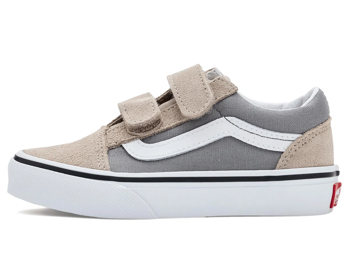 Vans Old SKOOL V CRW85T1 Gray Grigio Scarpe Bambino Sneakers Strappi