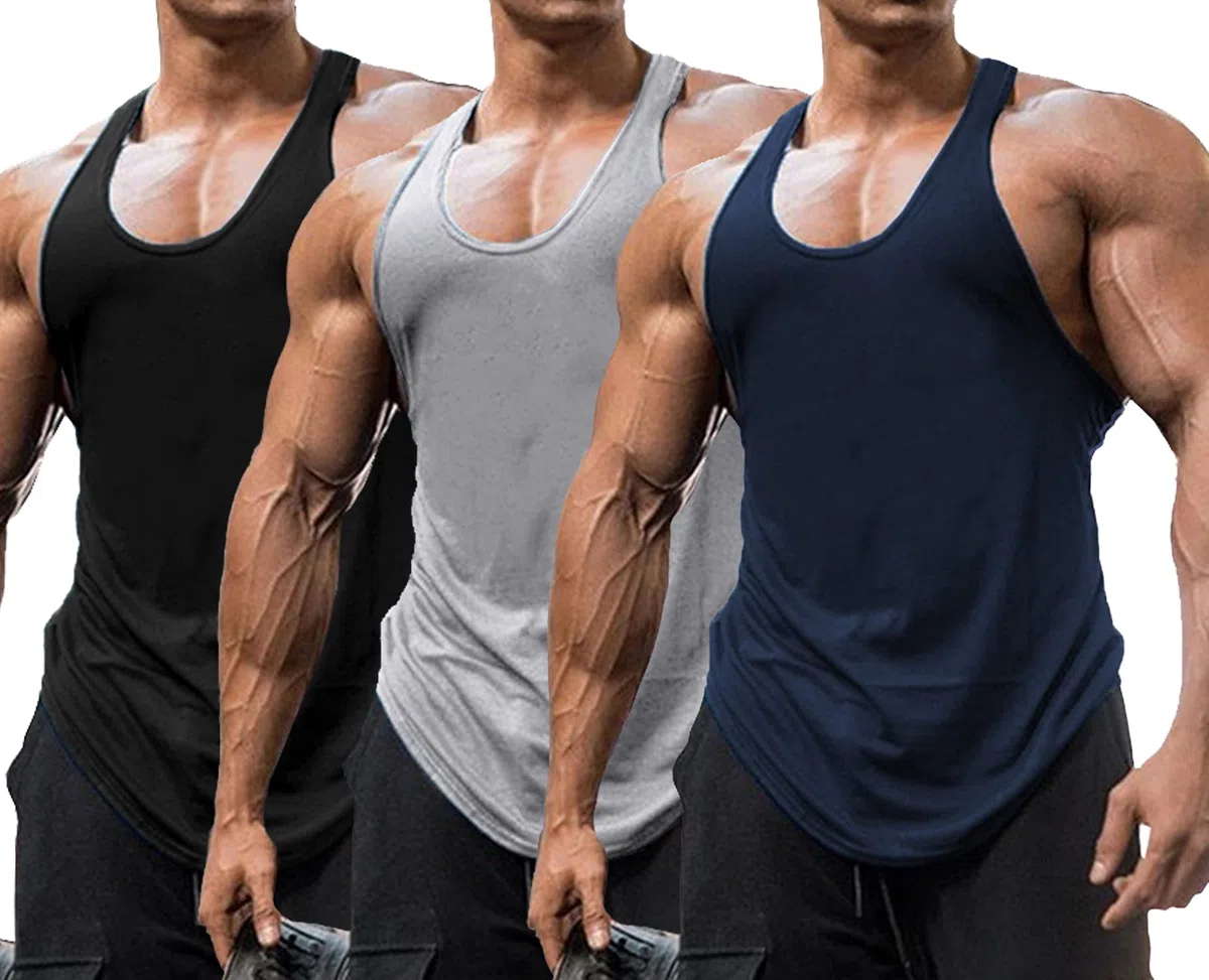 Babioboa Camisetas sin Mangas para Hombre, 3 Unidades, para Gimnasio, Entrenamiento, Espalda en Y, musculación, Culturismo