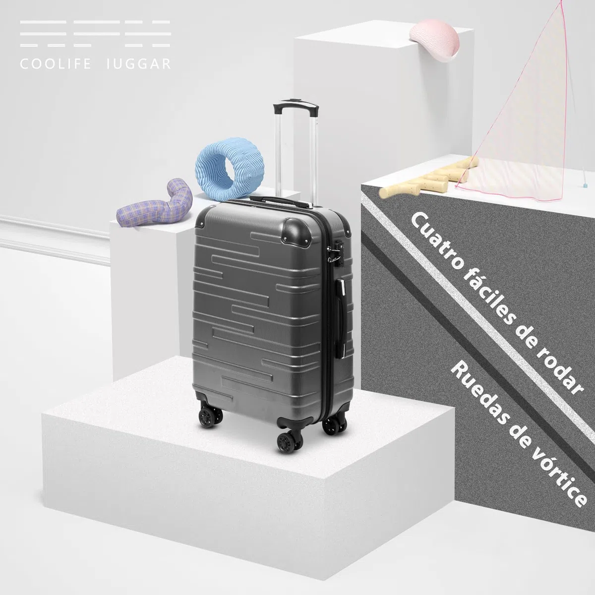 COOLIFE Maleta Mediana 67 cm, Maleta de Viaje Ligera 60L con Cerradura TSA | Maleta de 67x46x26 cm, ruedas giratorias, pequeñas resistentes a los impactos, vacaciones, viajes internacionales y cruceros