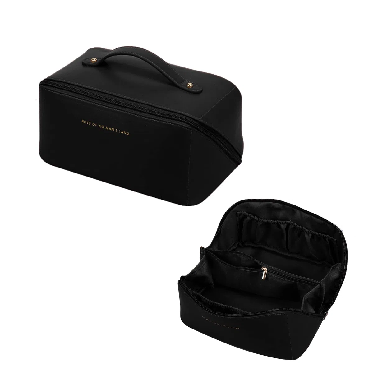 CORIOS Bolsas de Aseo para Mujeres Bolsa de Cosméticos Impermeable Neceser de Viaje Gran Capacidad Neceser de Aseo Maquillaje Organizador para Vacación Baño y Viajes Negro