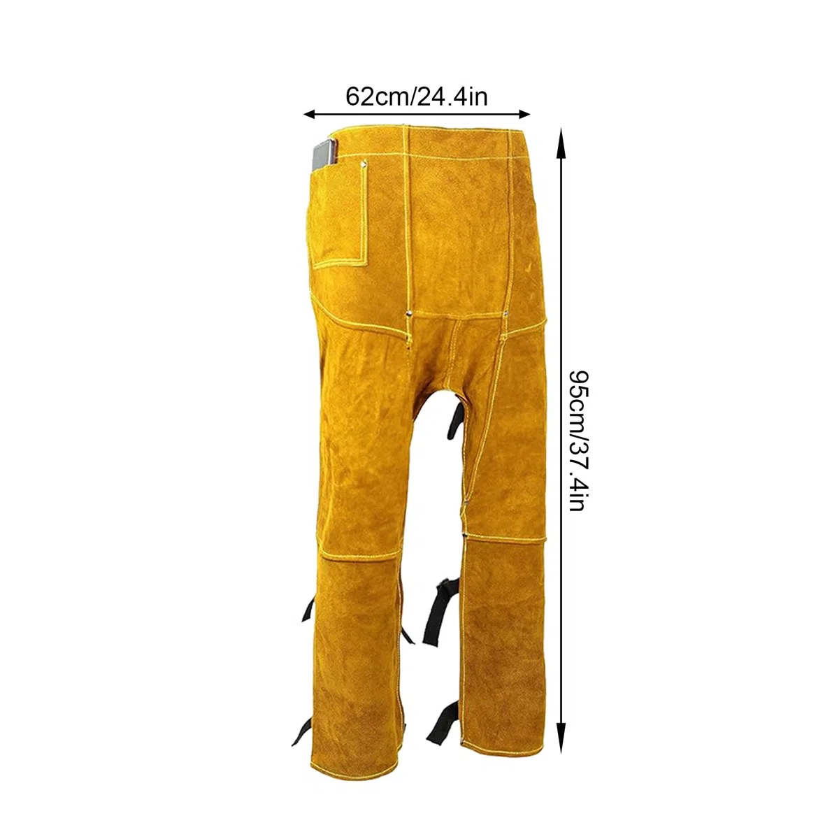 Delantal de soldadura de cuero dividido resistente con hebillas de liberación rápida, a prueba de calor, diseños desmontables, pantalones para proteger el equipo de protección de soldadores