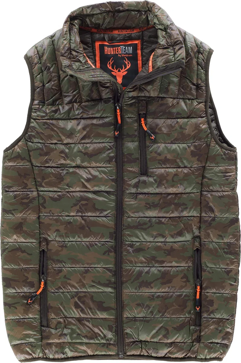 Work Team Chaleco acolchado, con 2 bolsillos laterales. HOMBRE Camuflage Marron XL