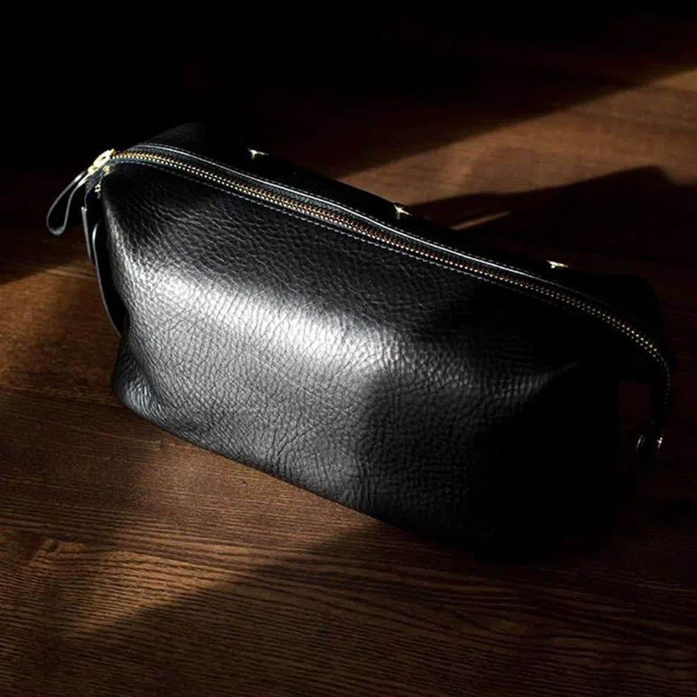 Neceser para Hombre, Neceser de Viaje de Piel Personalizado para Hombre, Neceser Grande de Viaje para baño y Afeitado, Neceser Grande de Viaje para cosméticos a Prueba d