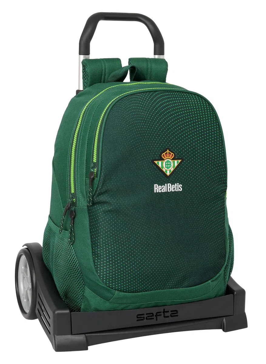 Safta REAL BETIS BALOMPIÉ - Mochila, Espalda Ergonómica, con Carro Evolution, Ideal para Niños de Diferentes Edades, Cómoda y Versátil, Calidad y Resistencia, 32x14x43 cm, Color Verde