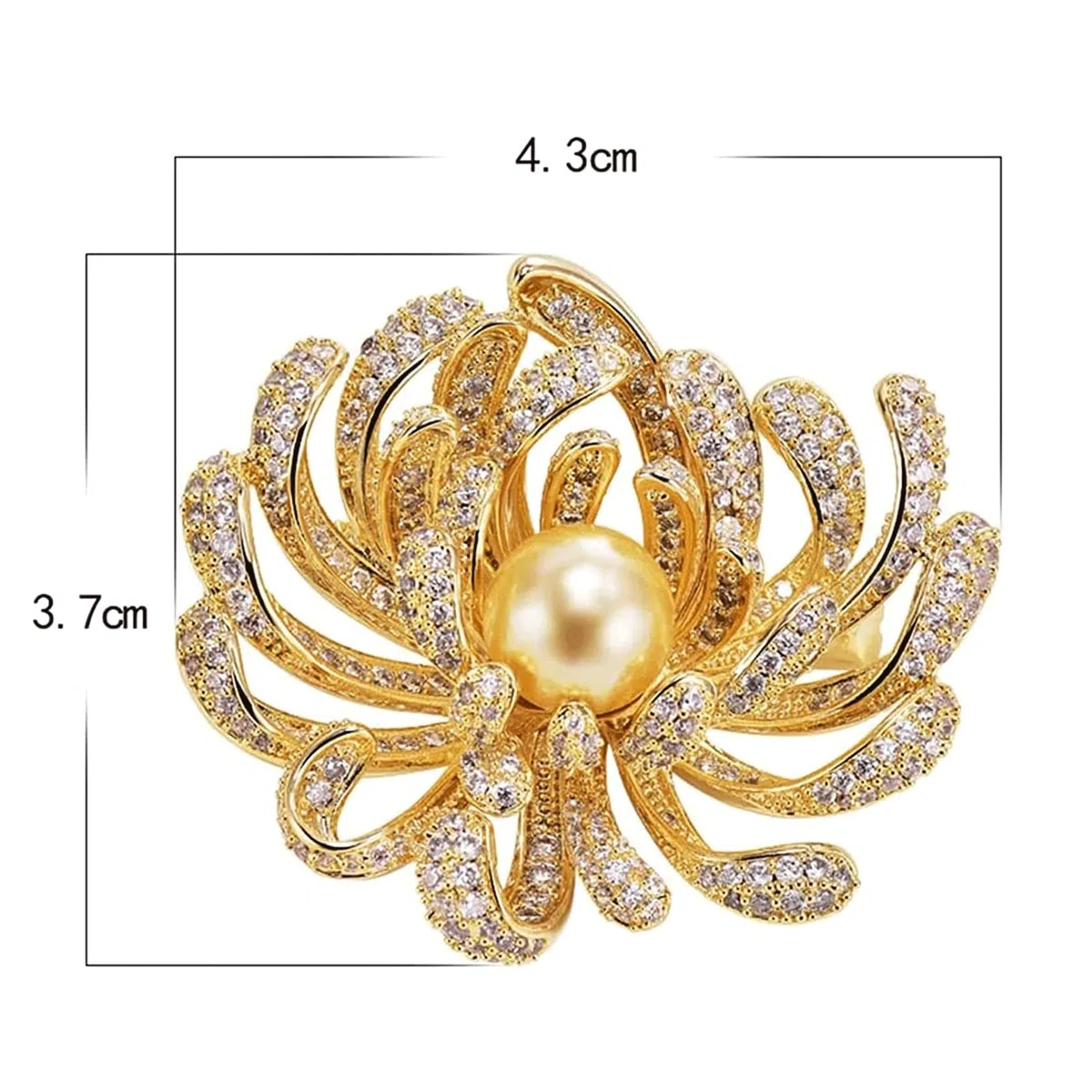 Broches con Forma de crisantemo, Clips de aleación para Solapa, chales, cuellos de Pecho, para Mujeres y niñas, 3,7 cm.