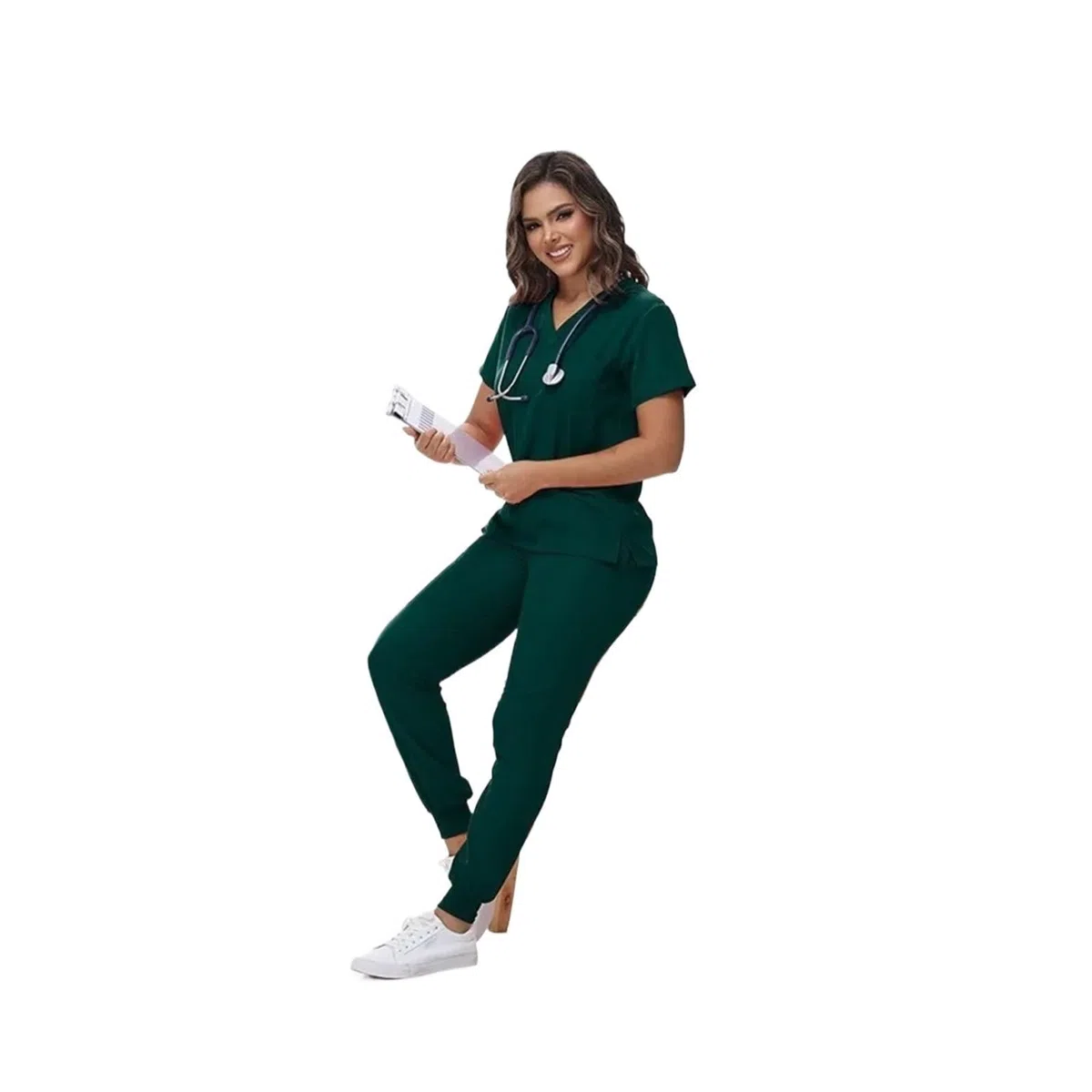 Uniforme Sanitario Hombre Uniforme de médico y Enfermera, Conjunto de Servicios dentales y pediátricos de Secado rápido(Dark Green,XXL)
