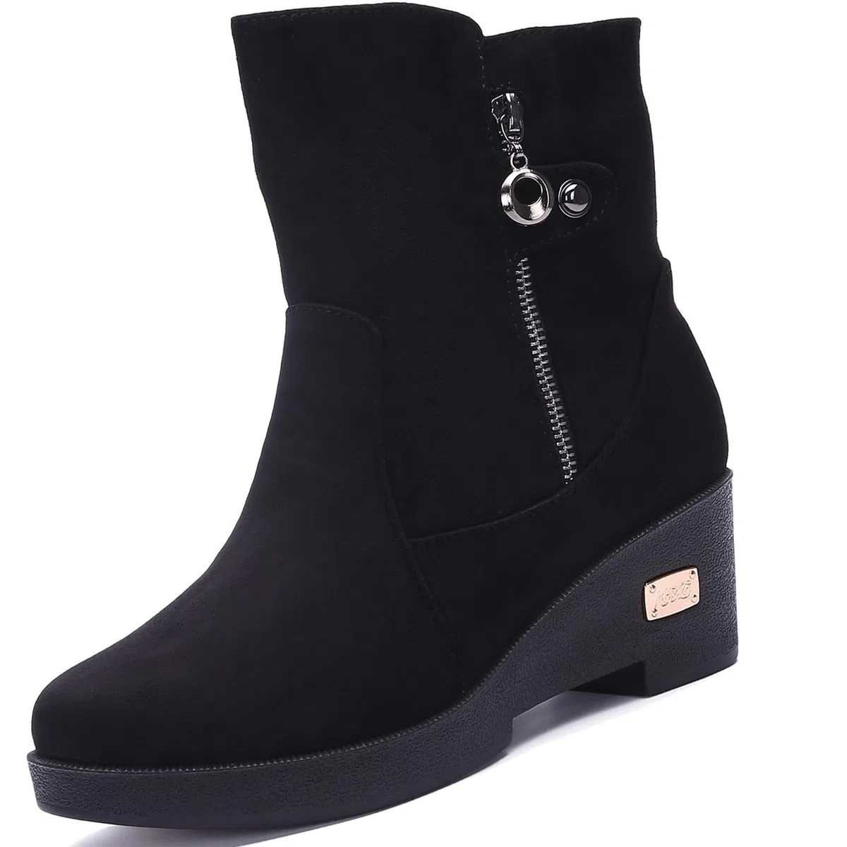 Botas de Nieve Mujer Cuña Botines de Nieve Invierno Pelaje Forradas Impermeable Botas de Moda Plataforma Botas Cortas al Tobillo Talla 36-42